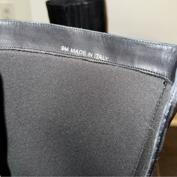 Coach and Four Black Leather Knee High Side Zip Italy Chunky Heel Boots Size 9 - Picture 7 of 14